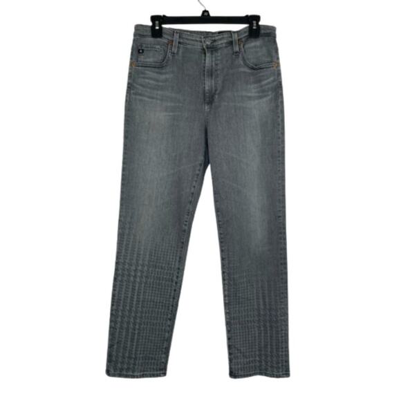 AG Adriano Goldschmied "The Isabelle" high rise straight crop gray jeans sz 31R - Picture 1 of 13